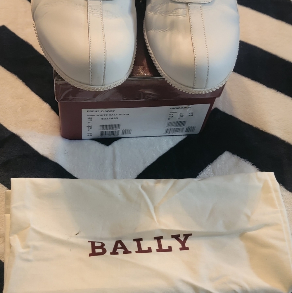 Bally Frenz Men's White Leather Sneakers Sneakers Size 13 US/46 EU USED w/BOX - Picture 14 of 16